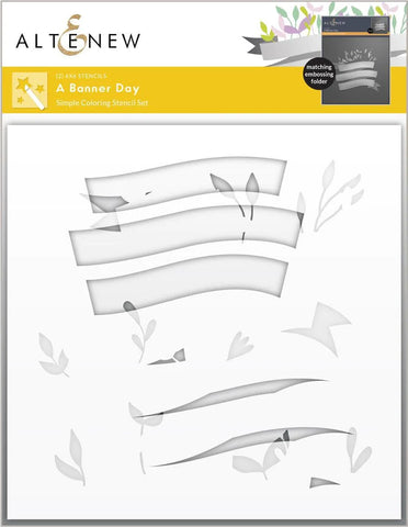A Banner Day Simple Coloring Stencil Set (2 in 1)