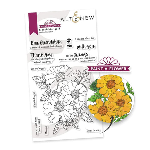 Paint-A-Flower: French Marigold Outline Stamp Set