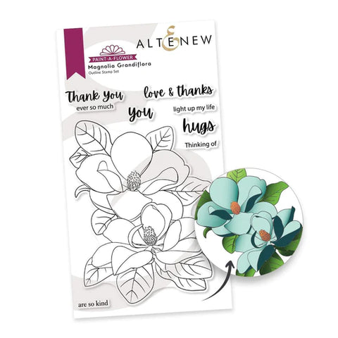 Paint-A-Flower: Magnolia Grandiflora Outline Stamp Set