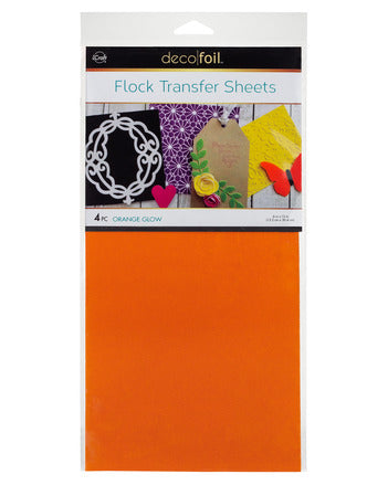 Flock Transfer Sheets 6" x 12" - Orange Glow
