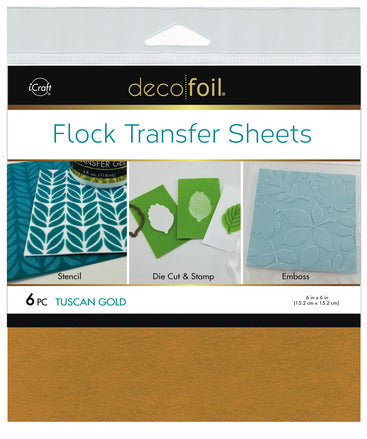 Flock Transfer Sheets 6" x 6" - Tuscan Gold