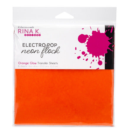 Rina K Designs Feuilles floquées fluo - Orange Glow