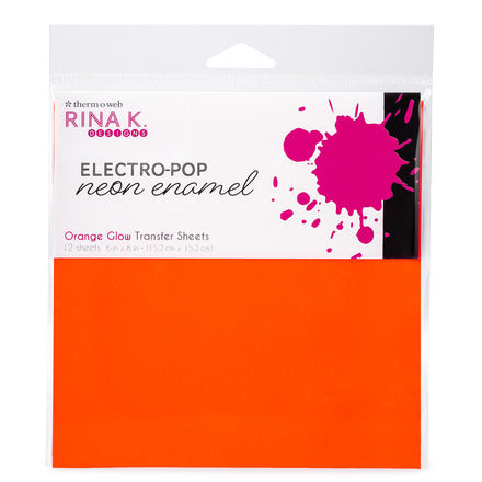 Rina K Designs Neon Enamel Transfer Sheets - Orange Glow