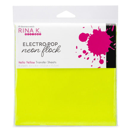 Rina K Designs Feuilles floquées fluo - Bonjour jaune