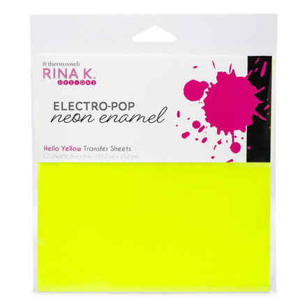 Rina K Designs Neon Enamel Transfer Sheets - Hello Yellow