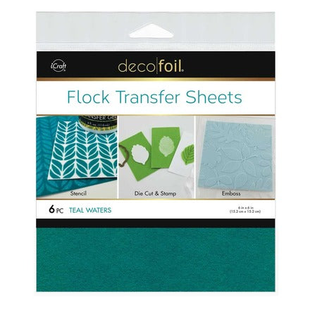 Flock Transfer Sheets 6" x 6" - Teal Waters