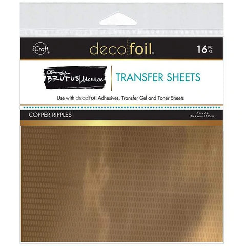 Brutus Monroe Foil Transfer Sheets - Copper Ripples 6"x6" (16 Sheets)