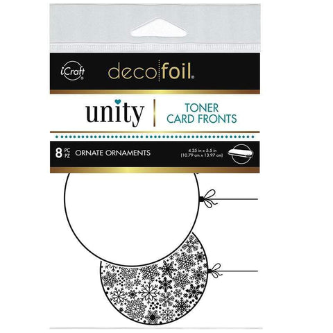 Deco Foil Toner Card Fronts by Unity - Ornate Ornaments 4.25" x 5.5" (8 Sheets)